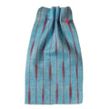 Blue and red striped fabric on a beige background, ikat collection ATELIER A.PUUR.A 