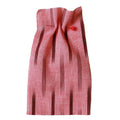 Red and aubergine patterned fabric on a beige background, ikat collection ATELIER A.PUUR.A 