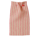 Khadi fabric with pink and beige stripes on a plain background. Fabric collection ATELIER A.PUUR.A 