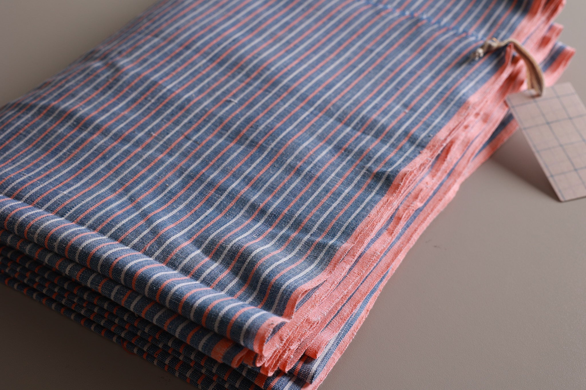 Handwoven Striped - Blue, Pink, White